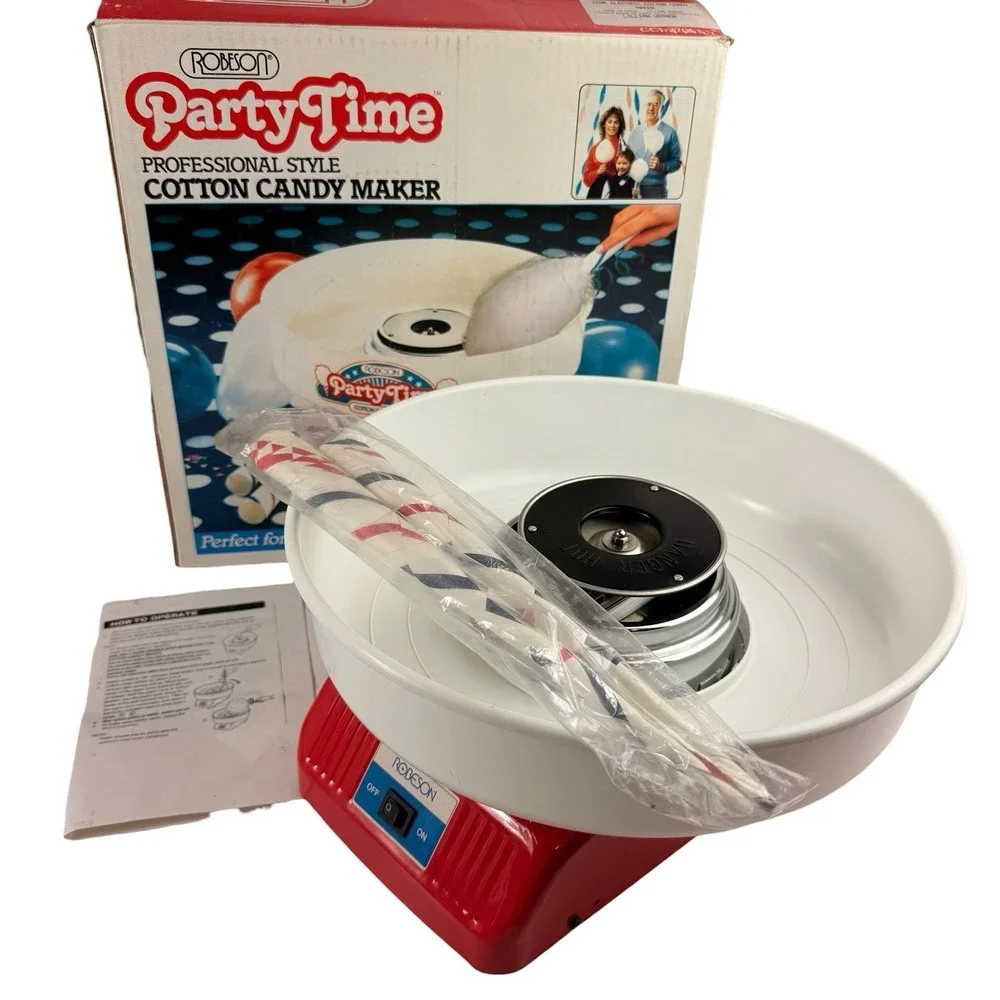 Vintage Robeson Party Time Cotton Candy Maker CC1 3701 Tabletop Machine Used 1x